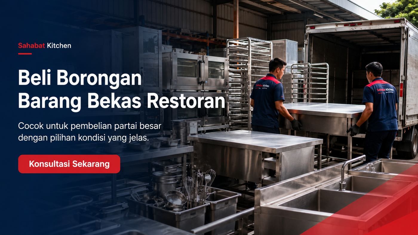 Jual beli peralatan restoran bekas baru dan custom di Sahabat Kitchen
